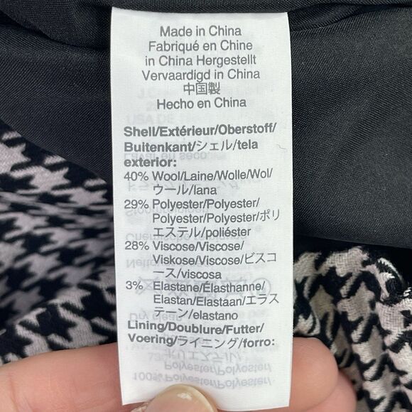 J. Crew Mini Skirt Women’s 0 Black White Houndstooth Pull On Wool Blend Lined - Picture 6 of 11